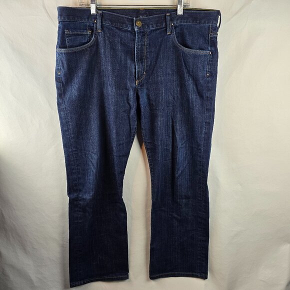 Citizens Of Humanity Jeans Mens 39x27 Blue Denim Dark Wash Sid Straight USA Made - Picture 1 of 12